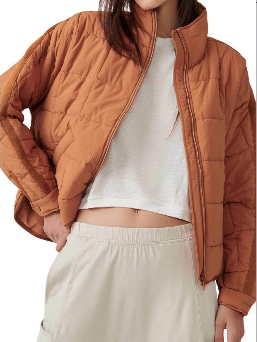 Free People Pippa Packable Jacket in Rust Orange - Picture 4 of 4